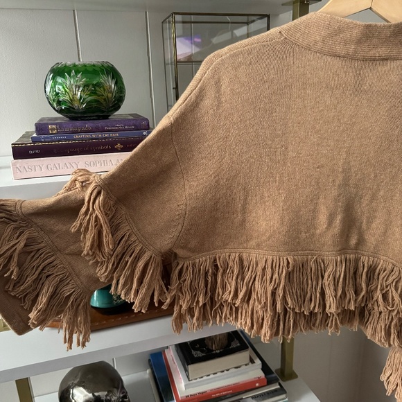NWT Cropped BCBG Fringe Cardigan - Size M - Picture 4 of 6